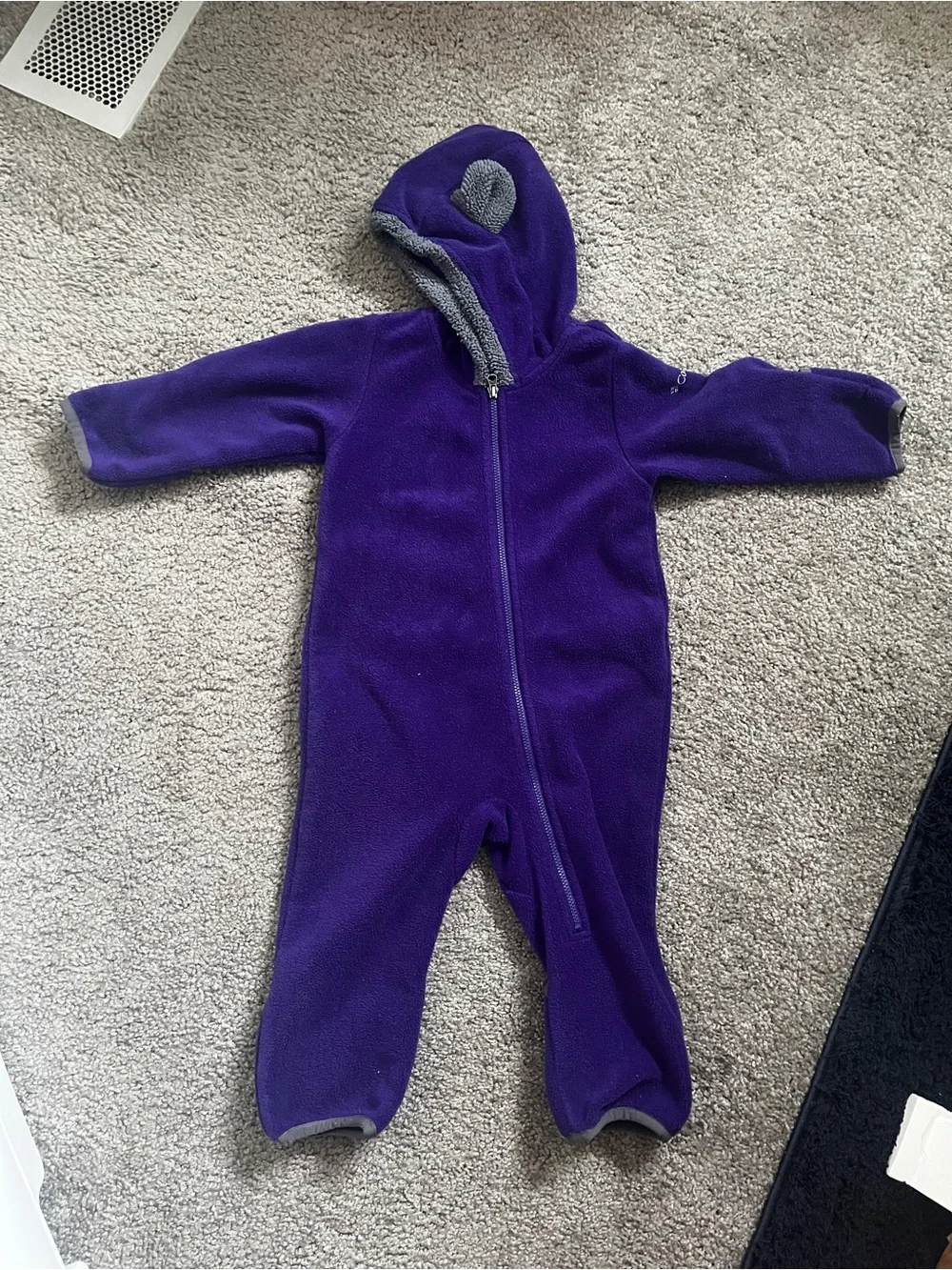 Columbia Purple Hooded Fleece One-Piece Footie